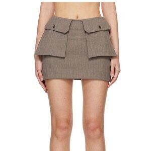 BEAUFILLE Brown Zeigler Miniskirt